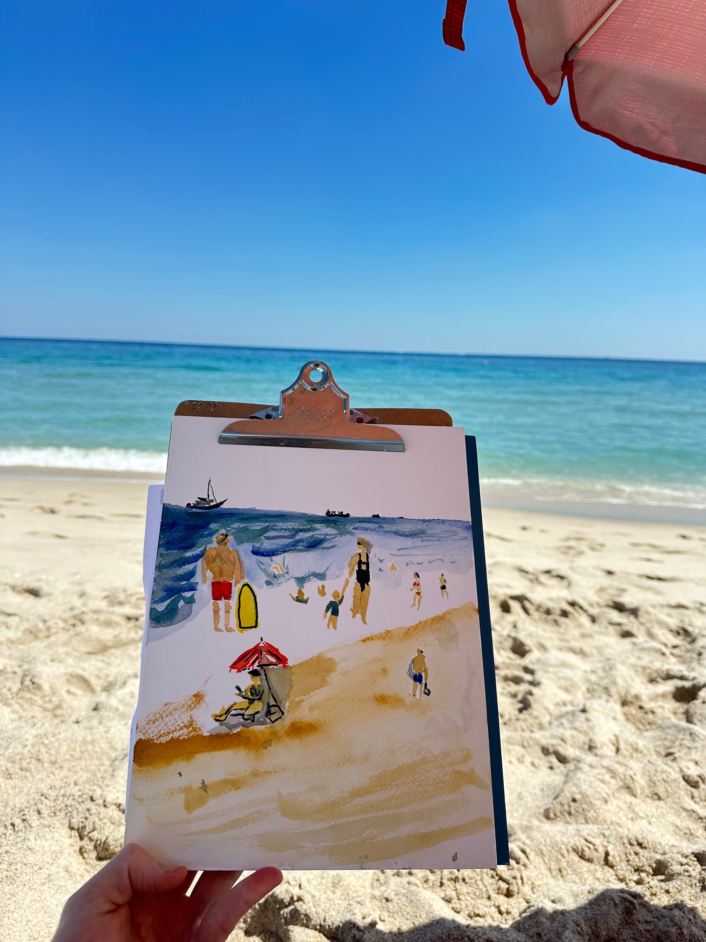 beach plein air watercolor