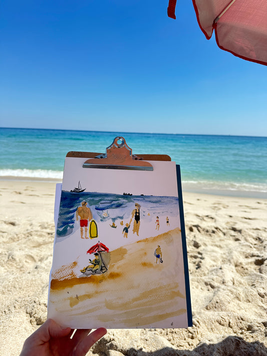 beach plein air watercolor